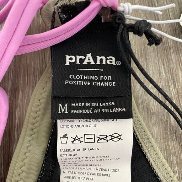 NWT Prana Tulum Bikini Top in Black Color Block - Size: Medium - Picture 5 of 9